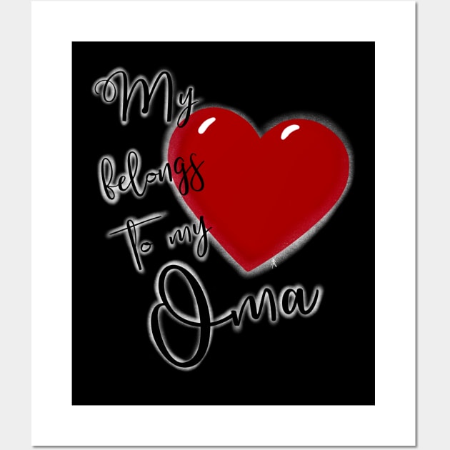 My Heart Belongs to My Oma Wall Art by AnnaDreamsArt